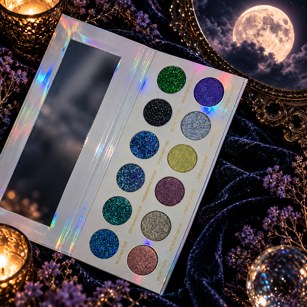 Tales by Moonlight 12 Shade Shimmer & Glitter Eyeshadow Palette | Sparkling Multicolour Eye Makeup