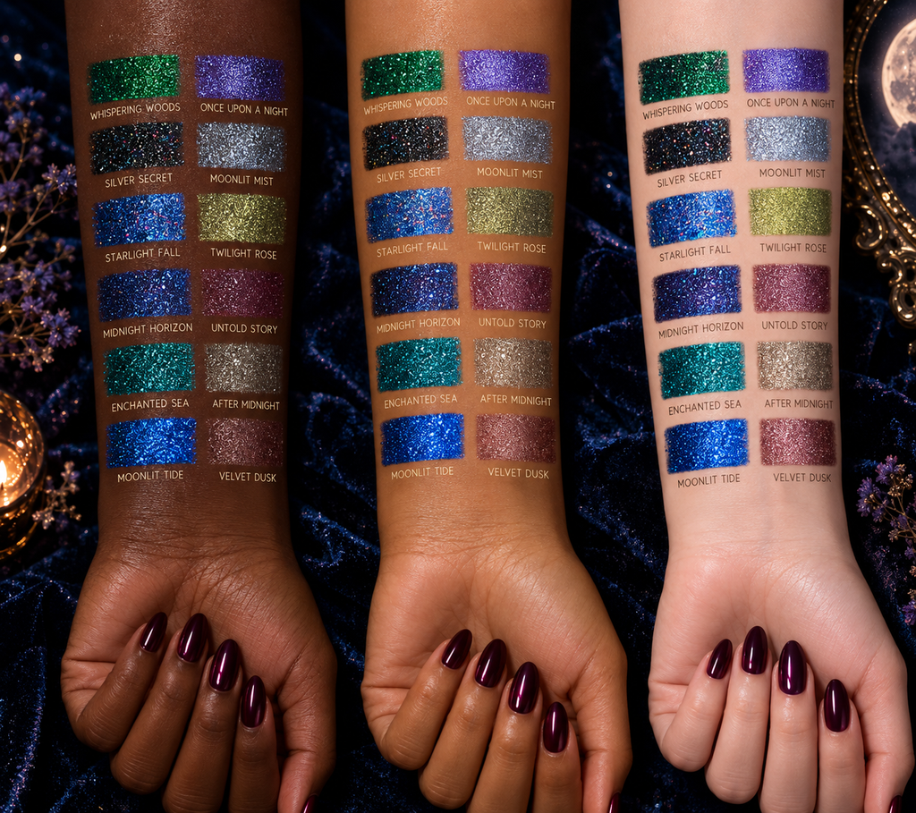 Tales by Moonlight 12 Shade Shimmer & Glitter Eyeshadow Palette | Sparkling Multicolour Eye Makeup