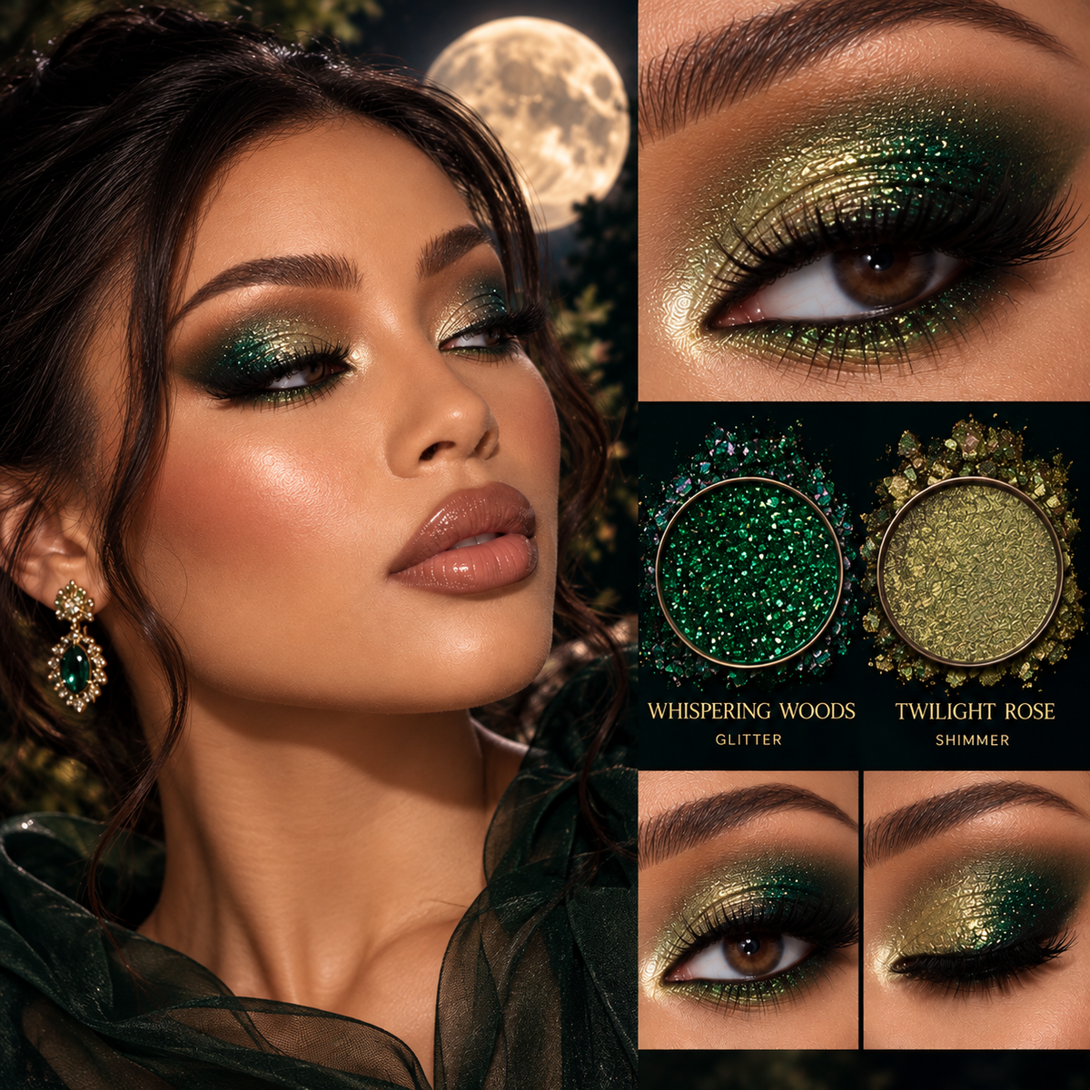 Tales by Moonlight 12 Shade Shimmer & Glitter Eyeshadow Palette | Sparkling Multicolour Eye Makeup